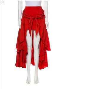 Super cute Cinq À Sept red skirt size S